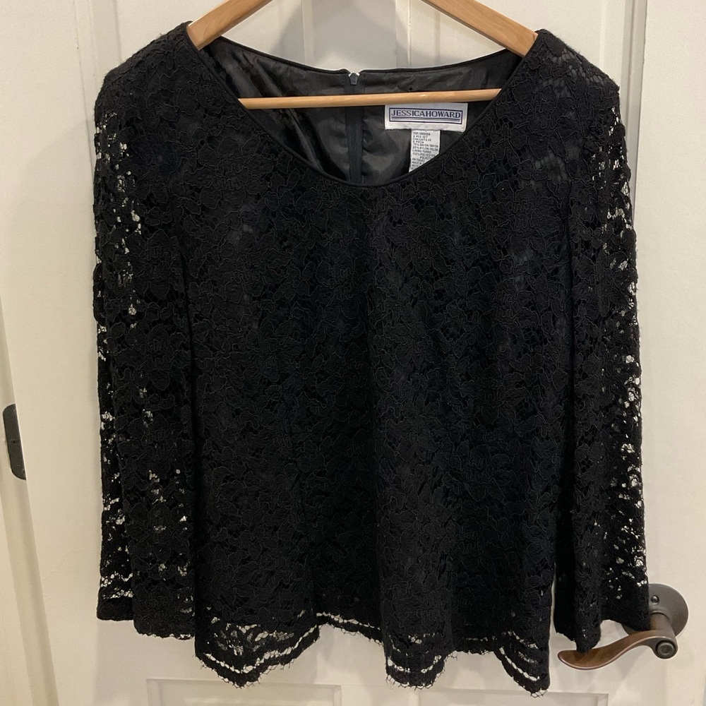 Jessica Howard Women’s Black LaceTop Size 12
